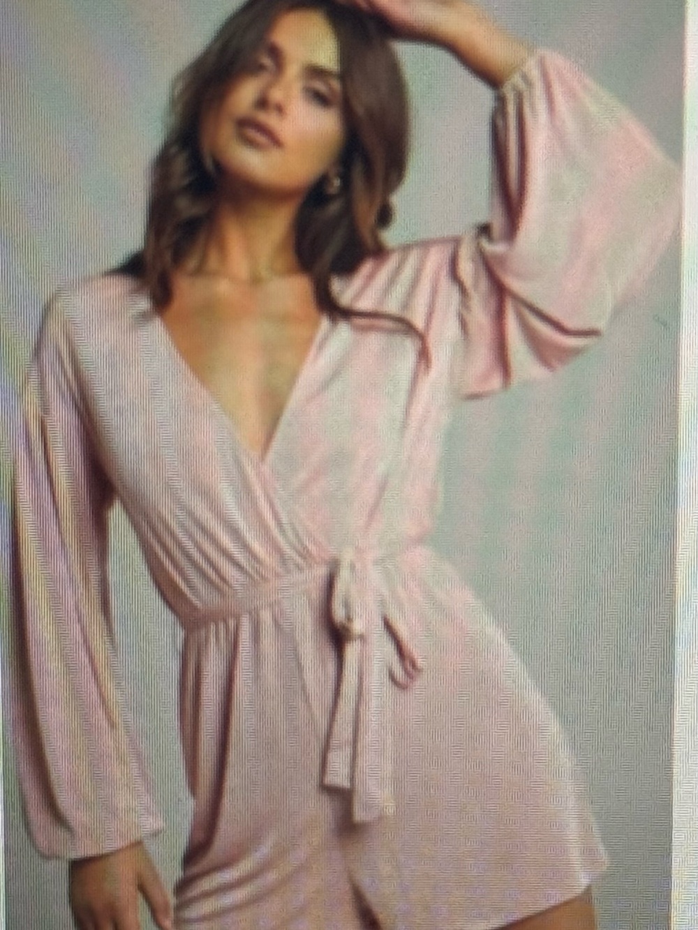 Showpo Pink Wrap Romper with Tie Waist